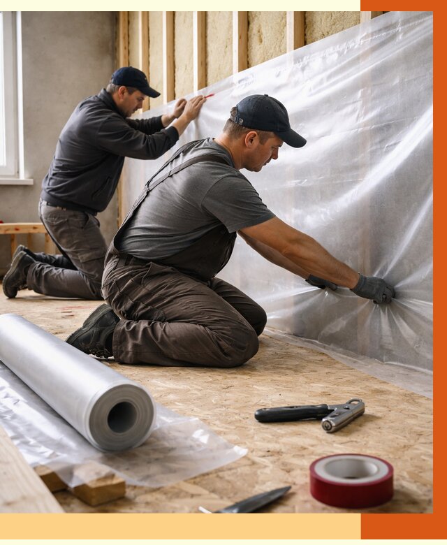 Монтаж пароизоляции в Сарапуле от 2581 руб. — установка и укладка под ключ | ТепломастерСрл